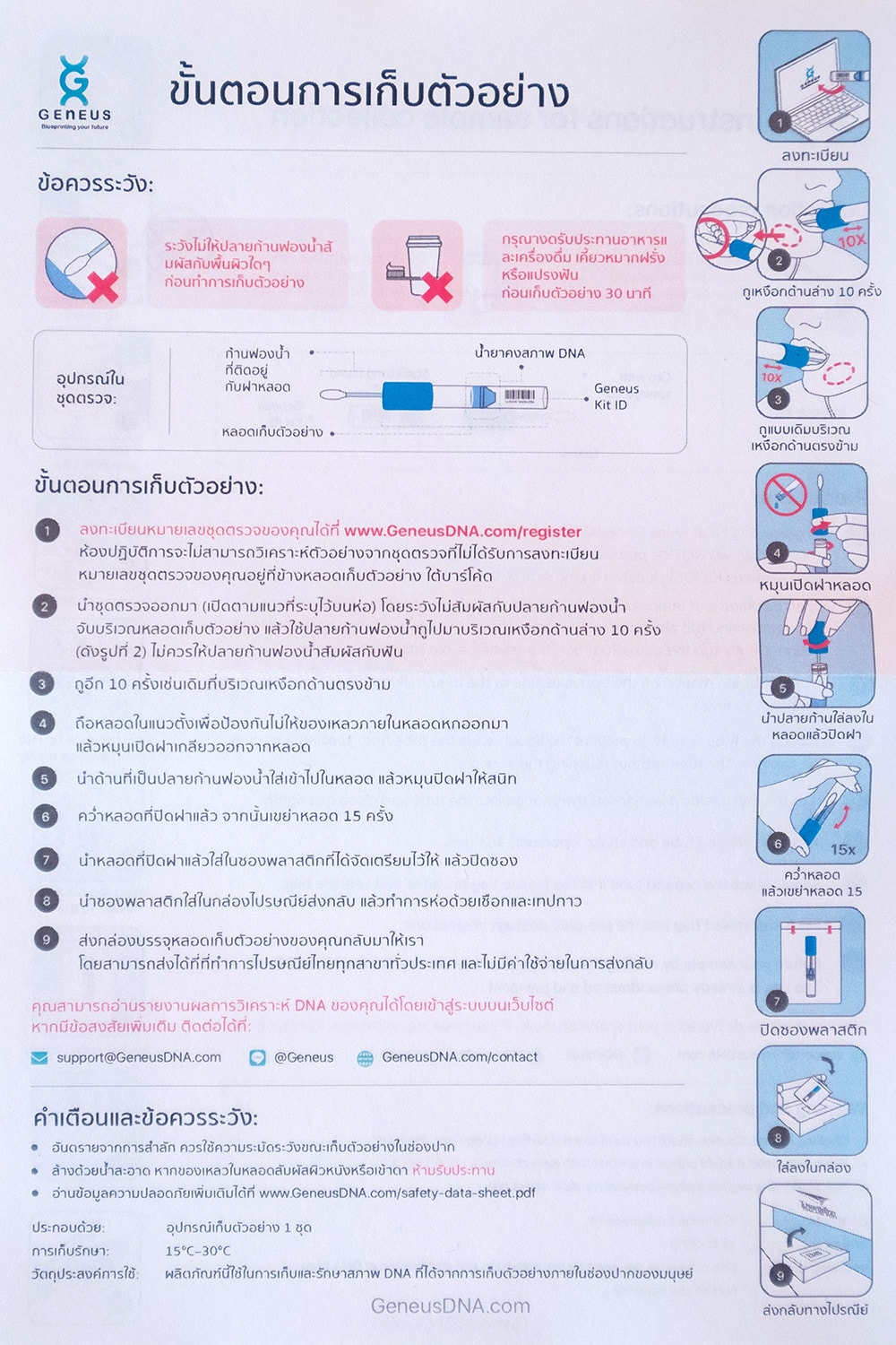 คู่มือภาษาไทยของ Geneus DNA Test